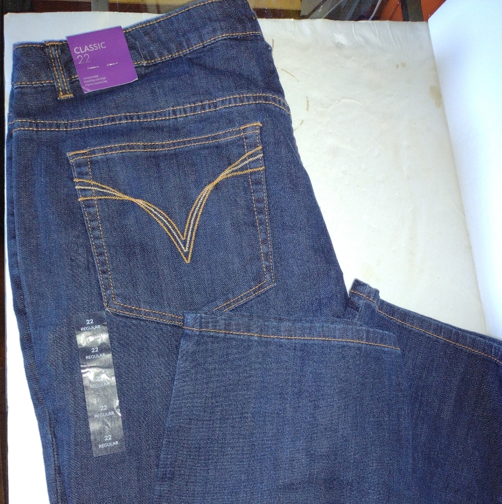Lane Bryant New Women's Jeans Venezia Size 22 Natural Waist Slightly Tapered $50